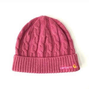 Pink Cable Knit Beanie